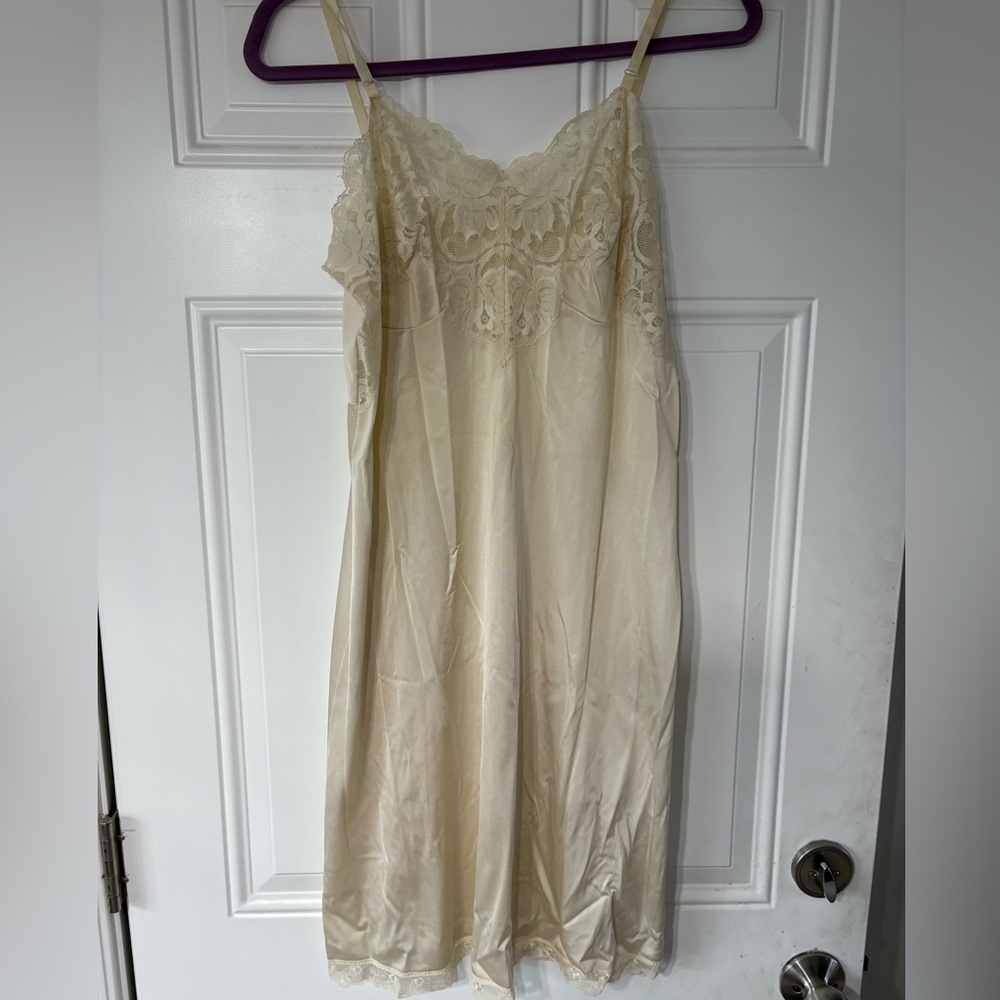 Vintage Cream Lace Slip Dress